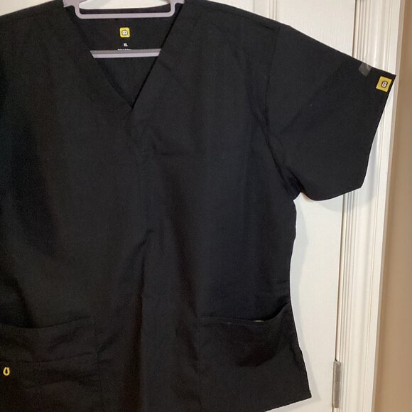 WonderWink Women's Scrub Top Size XL Black Medical Uniform Nurse - Picture 2 of 9